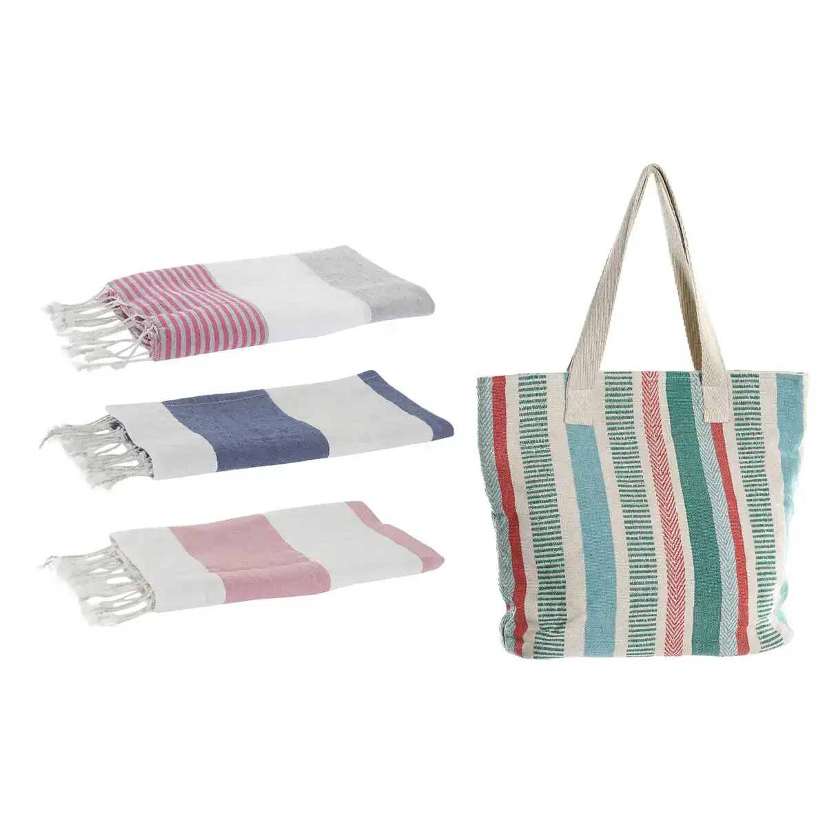 Sac de plage dkd home decor multicouleur 90 x 1 x 180 cm 3 unites _5838. DIAYTAR SENEGAL - Votre Source d'Inspiration Shopping. Parcourez nos rayons et trouvez des articles qui vous inspirent, que ce soit pour votre style, votre maison ou votre vie quotidienne.