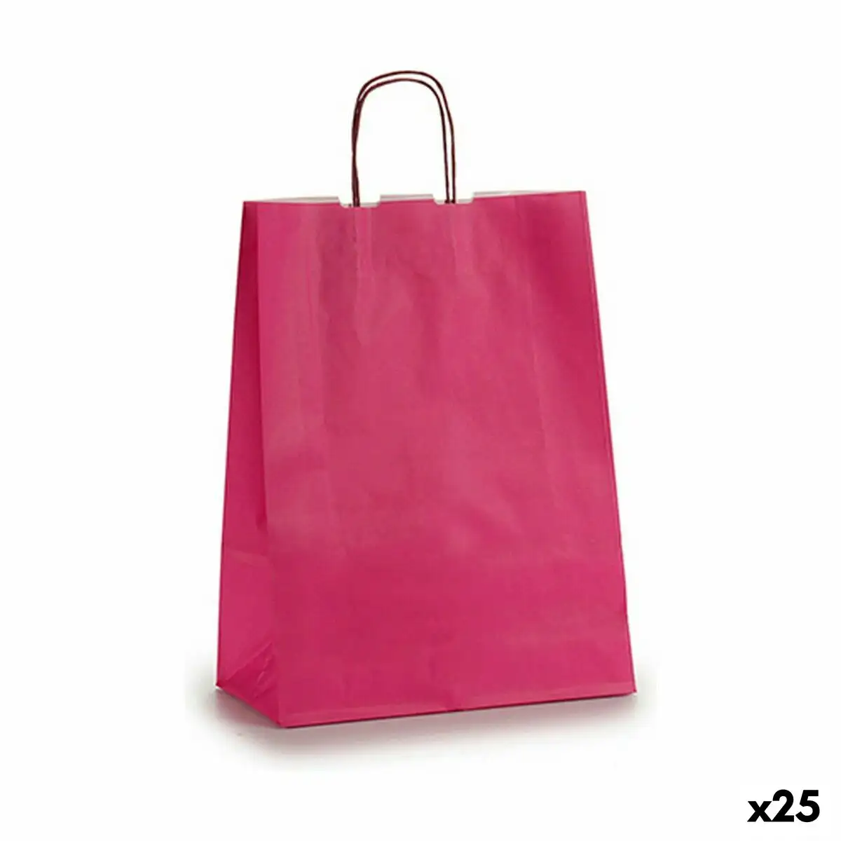 Sac en papier 12 x 52 x 32 cm rose 25 unites _9376. DIAYTAR SENEGAL - Où le Shopping est un Plaisir Engagé. Parcourez notre catalogue et choisissez des produits qui respectent vos valeurs et vos attentes.