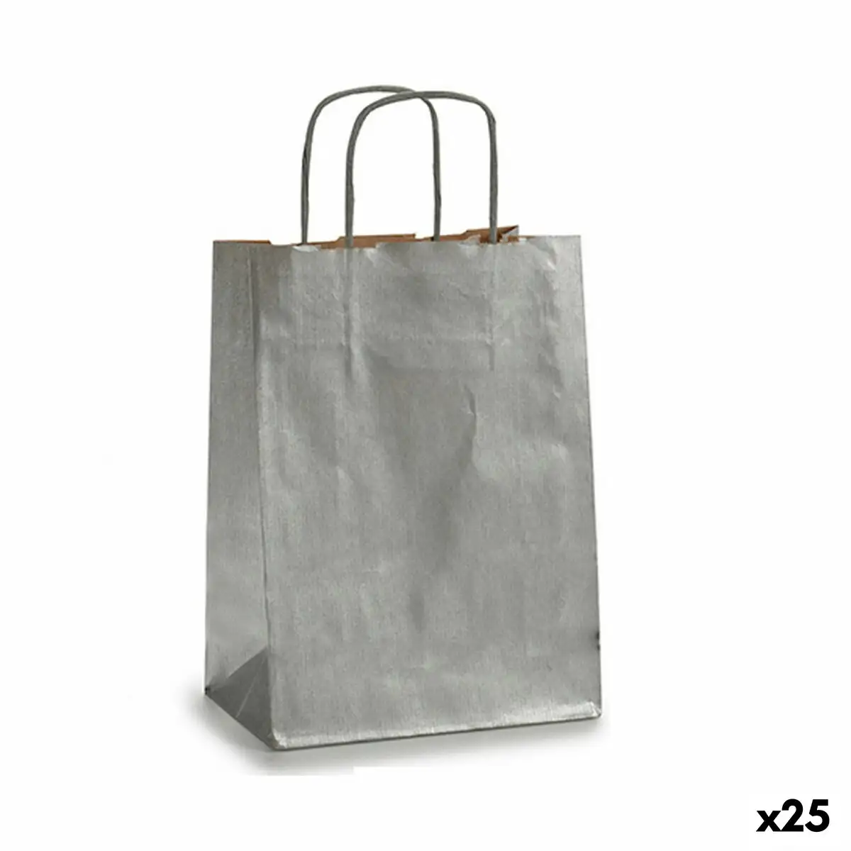 Sac en papier argente 18 x 8 x 31 cm 25 unites _7248. Plongez dans l'Expérience DIAYTAR SENEGAL - Où Chaque Produit a une Histoire. Explorez notre boutique en ligne pour trouver des articles qui incarnent la passion et la créativité du Sénégal.