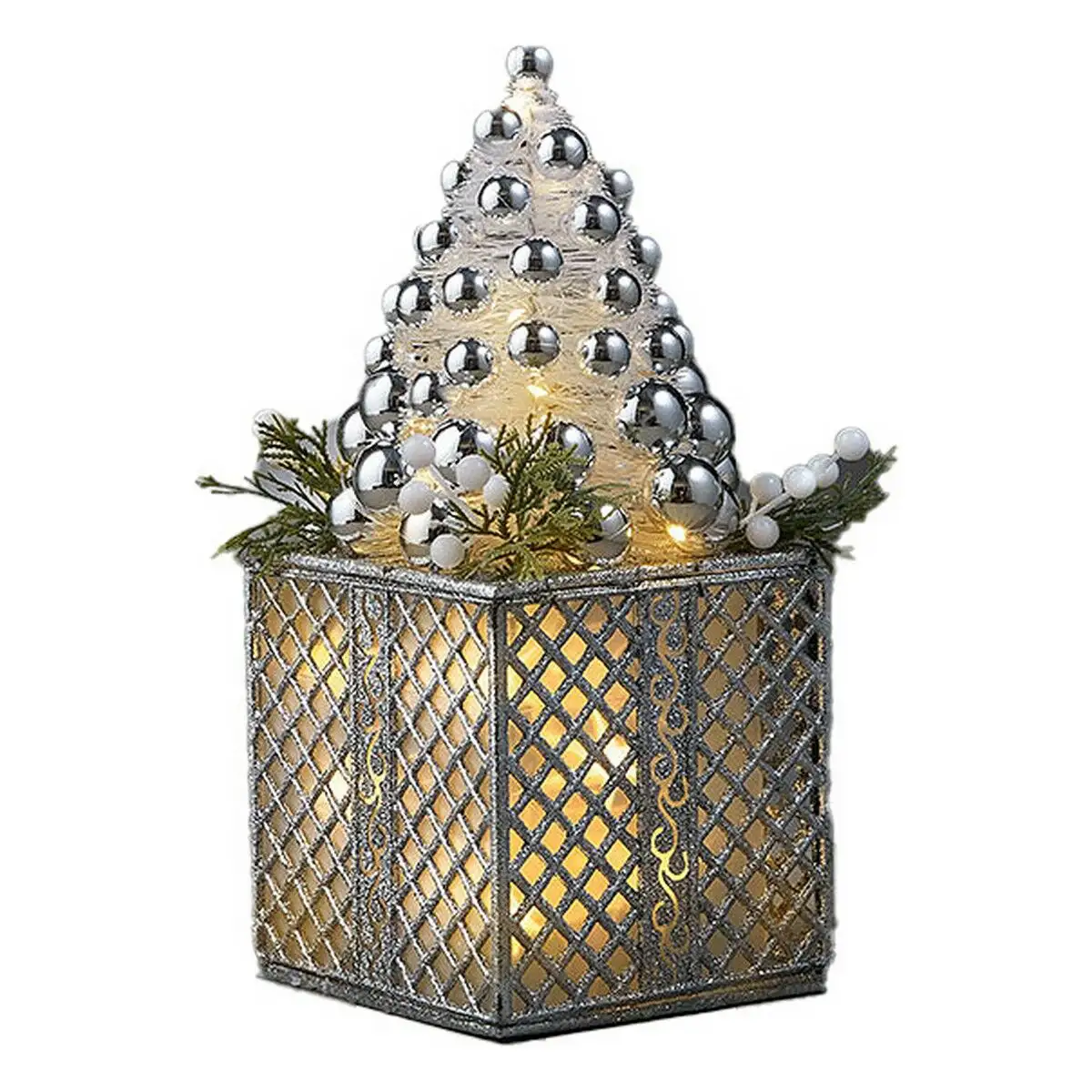 Sapin de noel decoratif lumiere led vert tendre 15 x 15 x 33 cm _6585. DIAYTAR SENEGAL - Votre Passage vers la Découverte. Explorez notre boutique en ligne pour trouver des trésors qui vous attendent, du traditionnel à l'avant-garde.