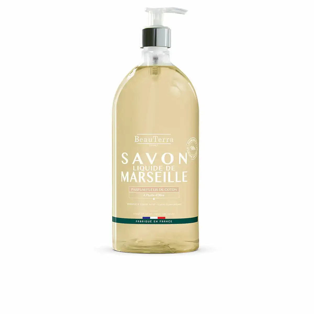 Savon liquide beauterra savon de marseille fleur de coton 1 l_9085. Entrez dans l'Univers de DIAYTAR SENEGAL - Où le Choix Rencontre l'Authenticité. Explorez nos rayons virtuels et trouvez des produits qui incarnent la richesse de notre culture.