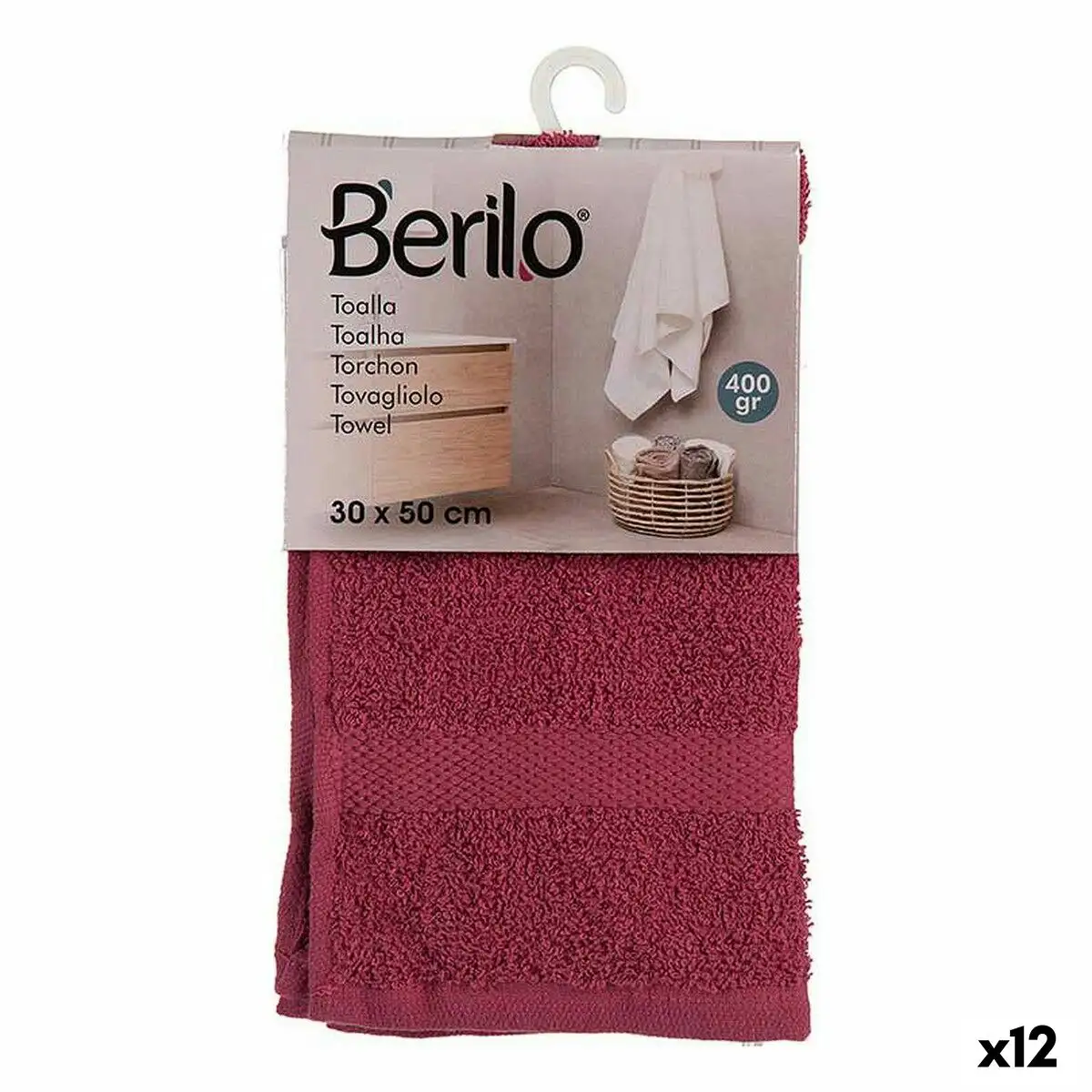 Serviette de toilette 30 x 0 5 x 50 cm bordeaux 12 unites _5981. DIAYTAR SENEGAL - Où Choisir est une Célébration de l'Artisanat Local. Découvrez notre boutique en ligne et choisissez des produits qui incarnent la passion des artisans sénégalais.