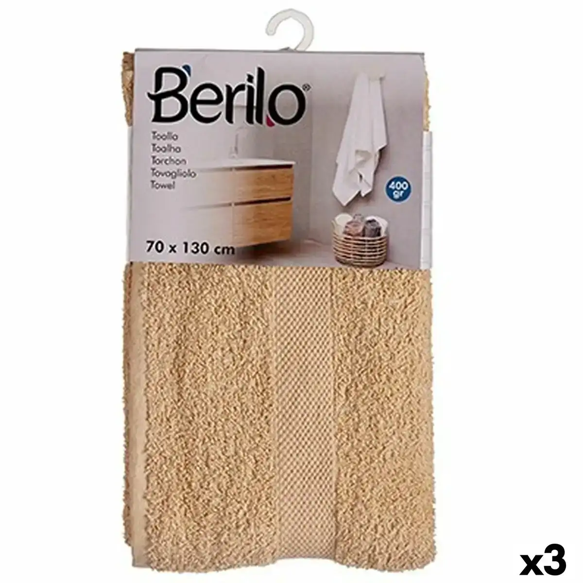 Serviette de toilette creme 70 x 130 cm 3 unites _5162. DIAYTAR SENEGAL - Où la Tradition s'Harmonise avec le Moderne. Parcourez notre gamme diversifiée et choisissez des produits qui révèlent l'âme du Sénégal.