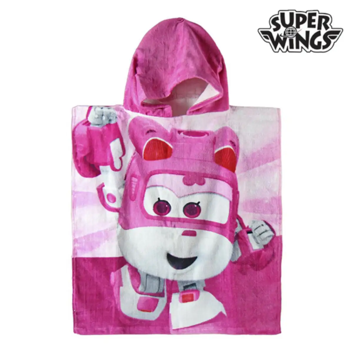 Serviette poncho rose a capuche de super wings_6110. Bienvenue chez DIAYTAR SENEGAL - Où Chaque Produit a son Histoire. Plongez dans notre sélection diversifiée et découvrez des articles qui racontent le riche patrimoine sénégalais.