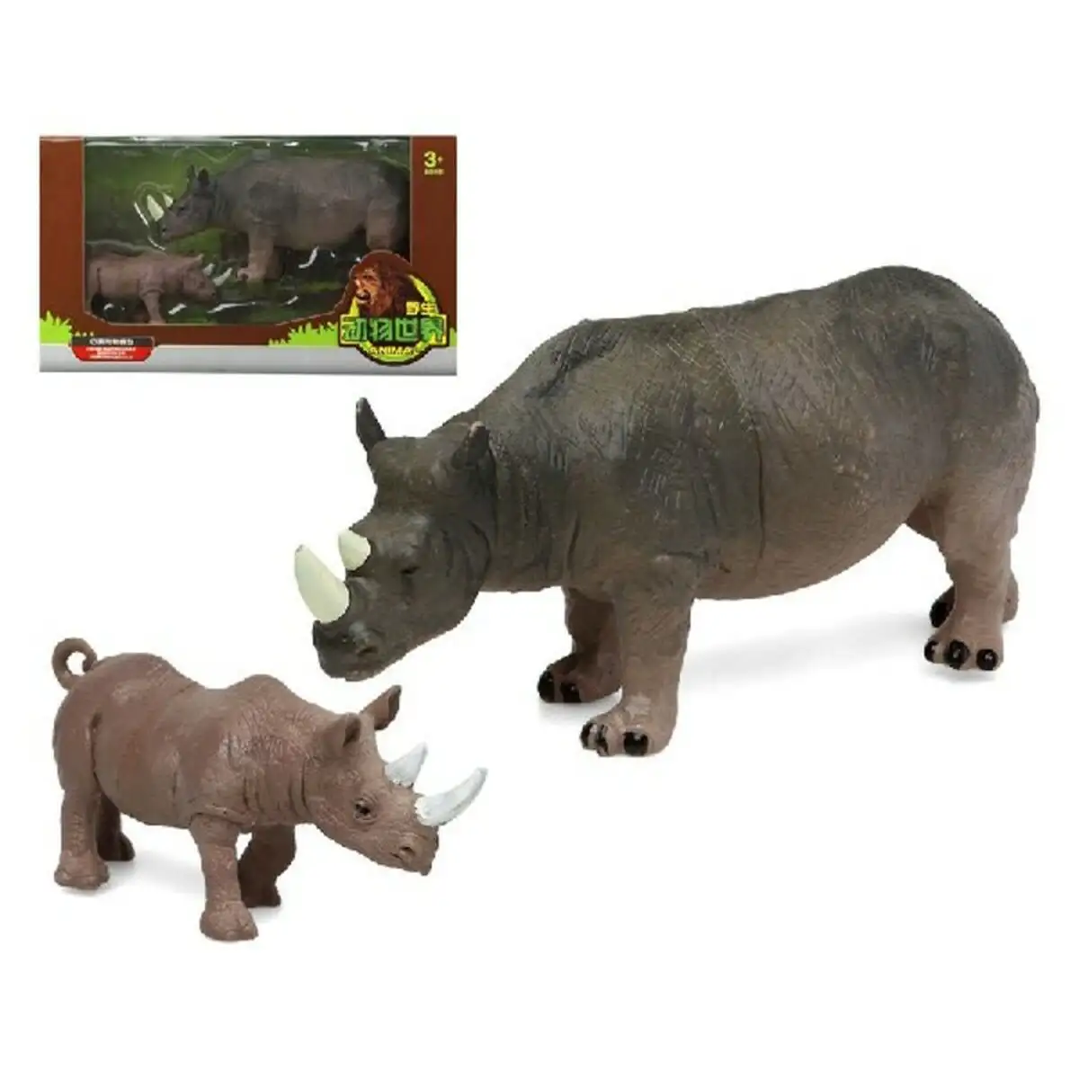 Set animaux sauvages rhinoceros 2 pcs _1429. DIAYTAR SENEGAL - Où la Qualité et la Diversité Fusionnent. Explorez notre boutique en ligne pour découvrir une gamme variée de produits qui incarnent l'excellence et l'authenticité.