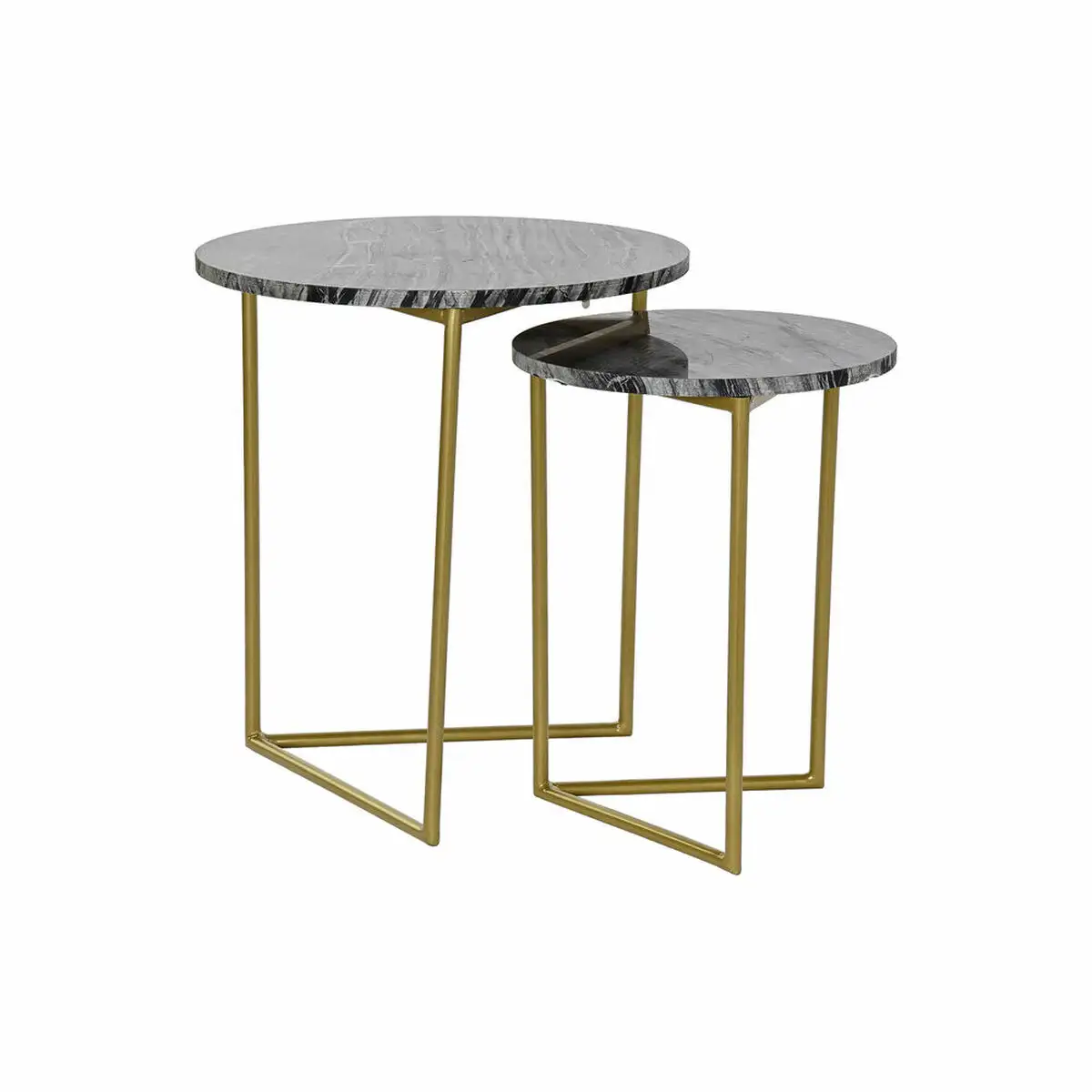 Set de 2 tables gigognes dkd home decor 40 x 40 x 45 cm noir dore metal marbre_6032. DIAYTAR SENEGAL - L'Art de Trouver ce que Vous Aimez. Plongez dans notre assortiment varié et choisissez parmi des produits qui reflètent votre style et répondent à vos besoins.