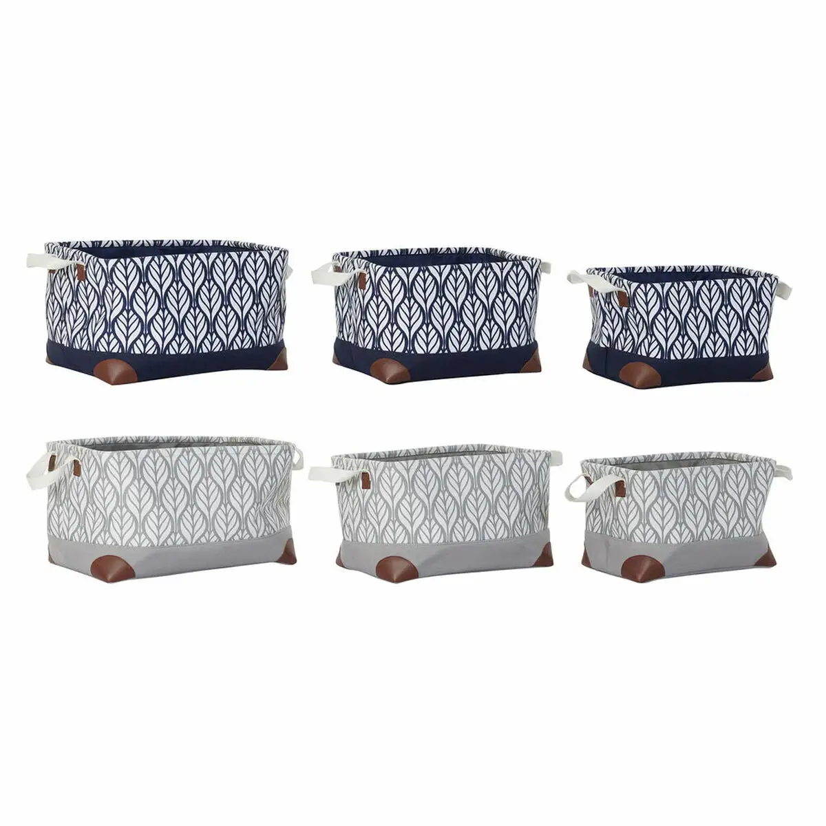 Set de basket dkd home decor 40 x 30 x 24 cm gris marron polyester blanc blue marine boho feuille d une plante 2 unites _1270. DIAYTAR SENEGAL - Votre Destination Shopping Éthique. Parcourez notre gamme et choisissez des articles qui respectent l'environnement et les communautés locales.