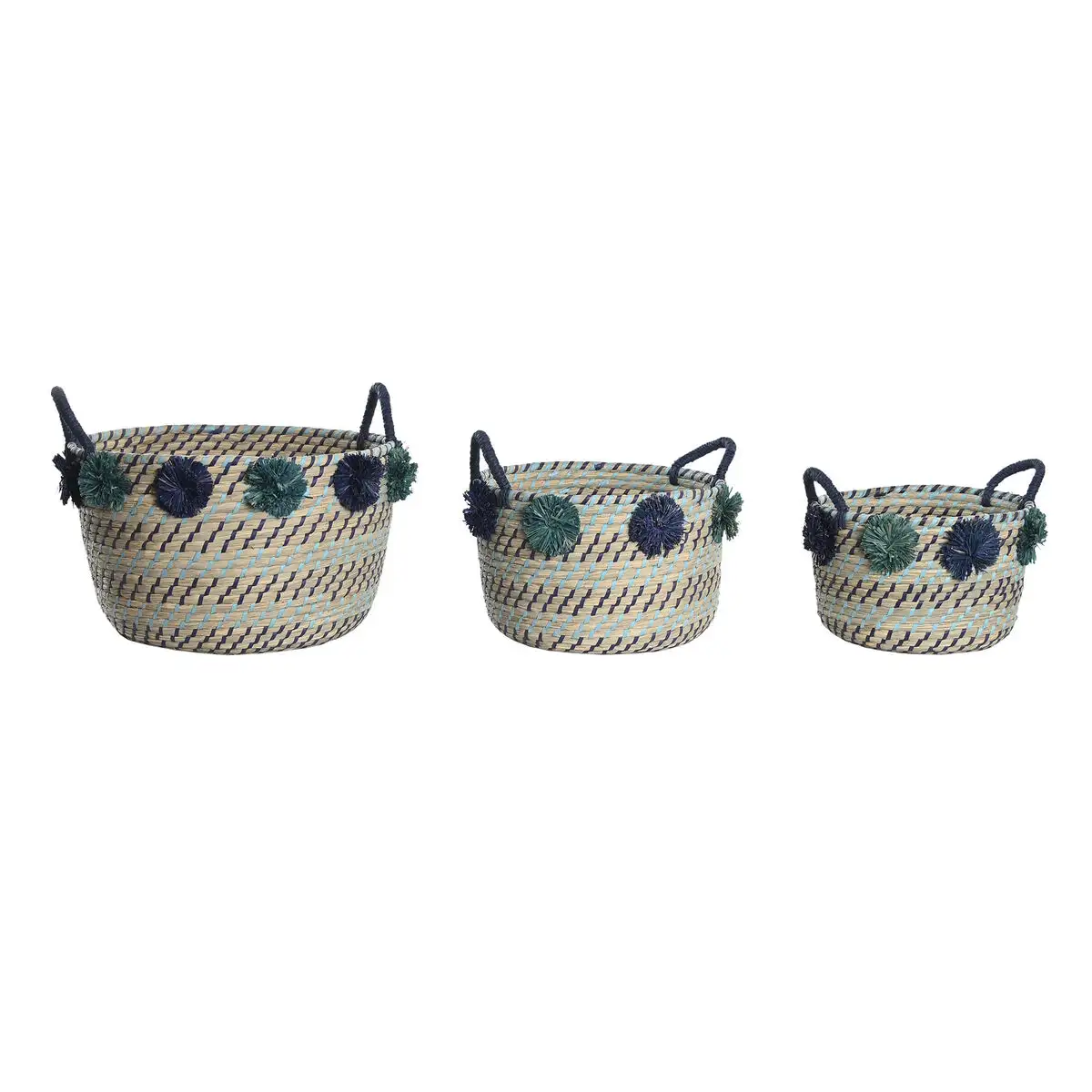 Set de basket dkd home decor 46 x 44 x 34 cm pompons polypropylene herbier marin_6790. DIAYTAR SENEGAL - Où la Qualité est Notre Engagement. Explorez notre boutique en ligne pour découvrir des produits conçus pour vous apporter satisfaction et plaisir.