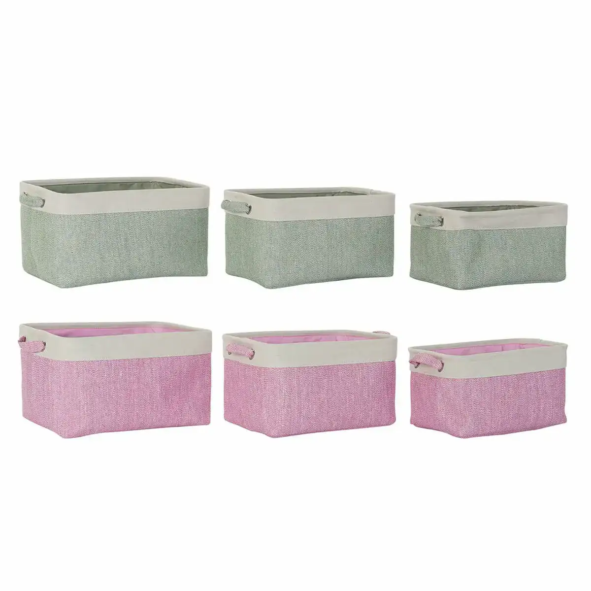 Set de basket dkd home decor 8424001855803 38 x 28 x 22 cm beige rose polyester vert 2 unites _2364. Bienvenue chez DIAYTAR SENEGAL - Où Chaque Achat est un Geste d'Amour. Découvrez notre sélection minutieuse et choisissez des articles qui témoignent de votre passion.