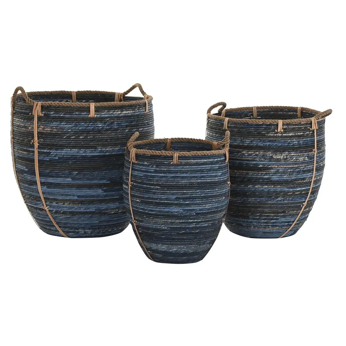 Set de basket dkd home decor blue marine 56 x 56 x 60 cm_3859. DIAYTAR SENEGAL - Votre Portail Vers l'Exclusivité. Explorez notre boutique en ligne pour trouver des produits uniques et exclusifs, conçus pour les amateurs de qualité.