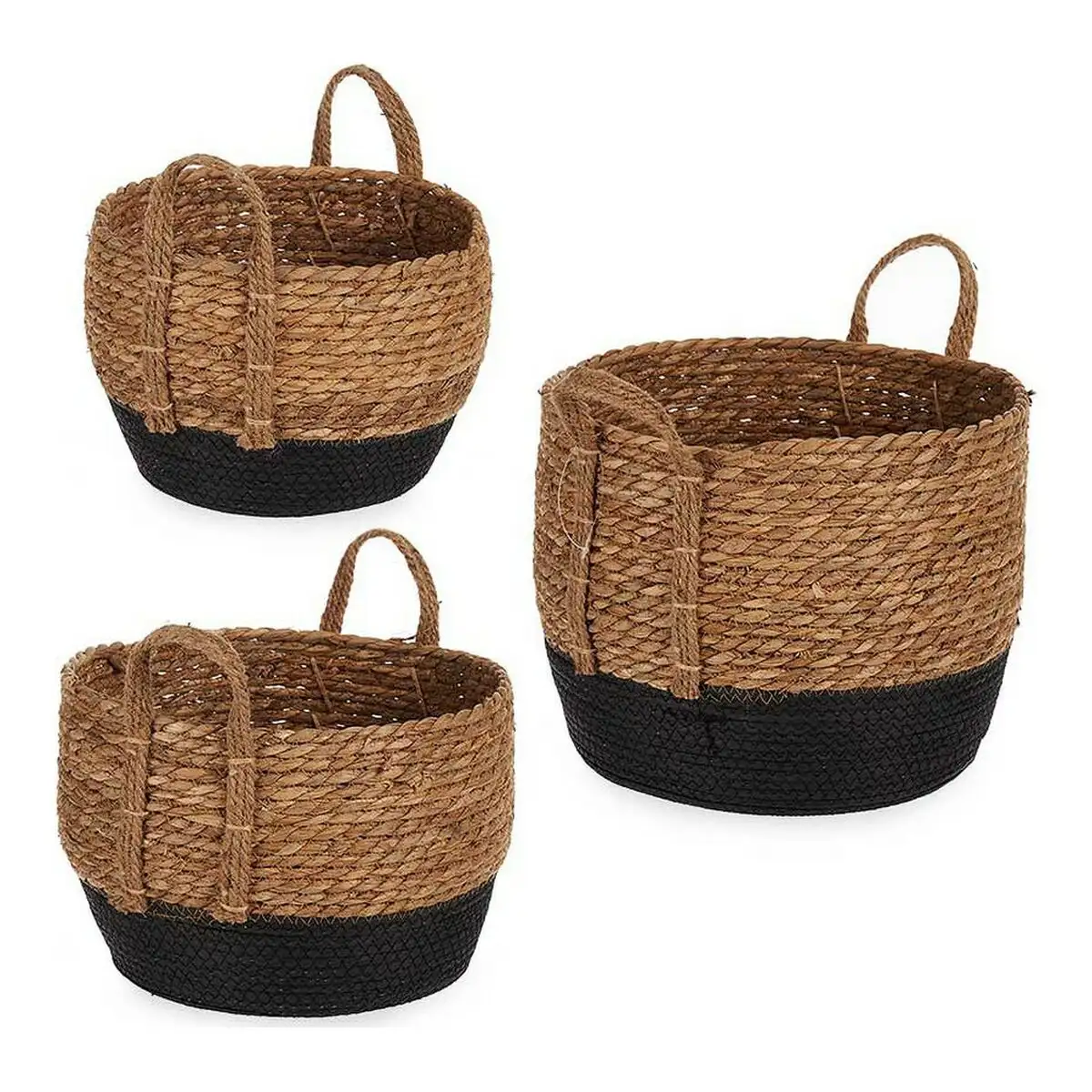 Set de basket noir marron algues marines 3 pcs _8458. DIAYTAR SENEGAL - Votre Boutique en Ligne, Votre Histoire. Explorez notre sélection et découvrez des produits qui reflètent votre parcours et vos aspirations, un achat à la fois.