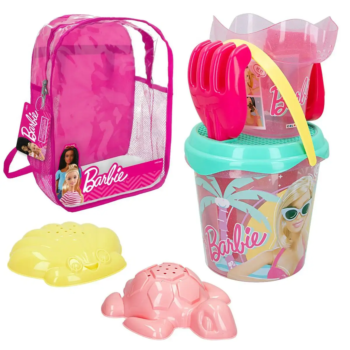 Set de jouets de plage barbie 7 pieces 18 x 16 x 18 cm_2858. DIAYTAR SENEGAL - Où la Tradition s'Harmonise avec le Moderne. Parcourez notre gamme diversifiée et choisissez des produits qui révèlent l'âme du Sénégal.