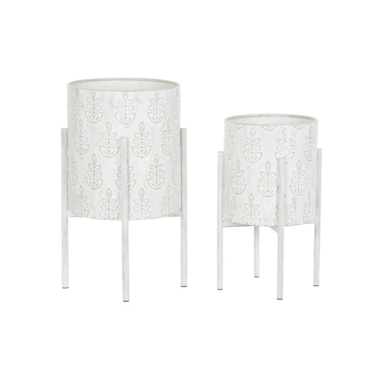 Set de pots de fleurs dkd home decor metal blanc shabby chic 31 x 31 x 58 cm _4195. DIAYTAR SENEGAL - Votre Destination pour un Shopping Inégalé. Naviguez à travers notre sélection minutieuse pour trouver des produits qui répondent à tous vos besoins.