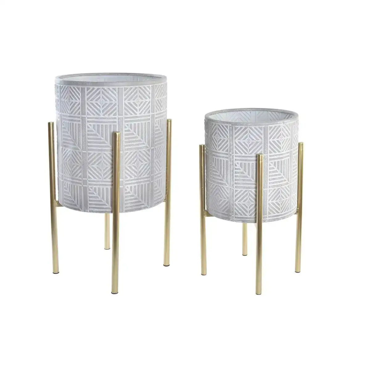 Set de pots dkd home decor gris dore metal moderne 31 x 31 x 58 cm _9215. Entrez dans l'Univers de DIAYTAR SENEGAL - Où l'Innovation Rencontre la Tradition. Explorez notre sélection de produits modernes et traditionnels qui incarnent l'esprit dynamique du Sénégal.