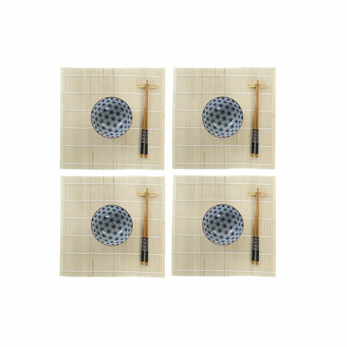 Set de sushi dkd home decor 14 5 x 14 5 x 31 cm bleu gres oriental 16 pieces _9632. DIAYTAR SENEGAL - L'Art de Vivre avec Authenticité. Explorez notre gamme de produits artisanaux et découvrez des articles qui apportent une touche unique à votre vie.
