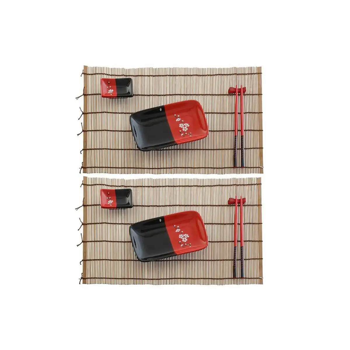 Set de sushi dkd home decor 31 x 27 x 2 5 cm ceramique rouge noir oriental 12 unites 31 x 27 x 2 5 cm _4013. DIAYTAR SENEGAL - L'Équilibre Parfait entre Tradition et Modernité. Explorez notre collection pour trouver des produits qui incarnent la culture et la contemporanéité du Sénégal.