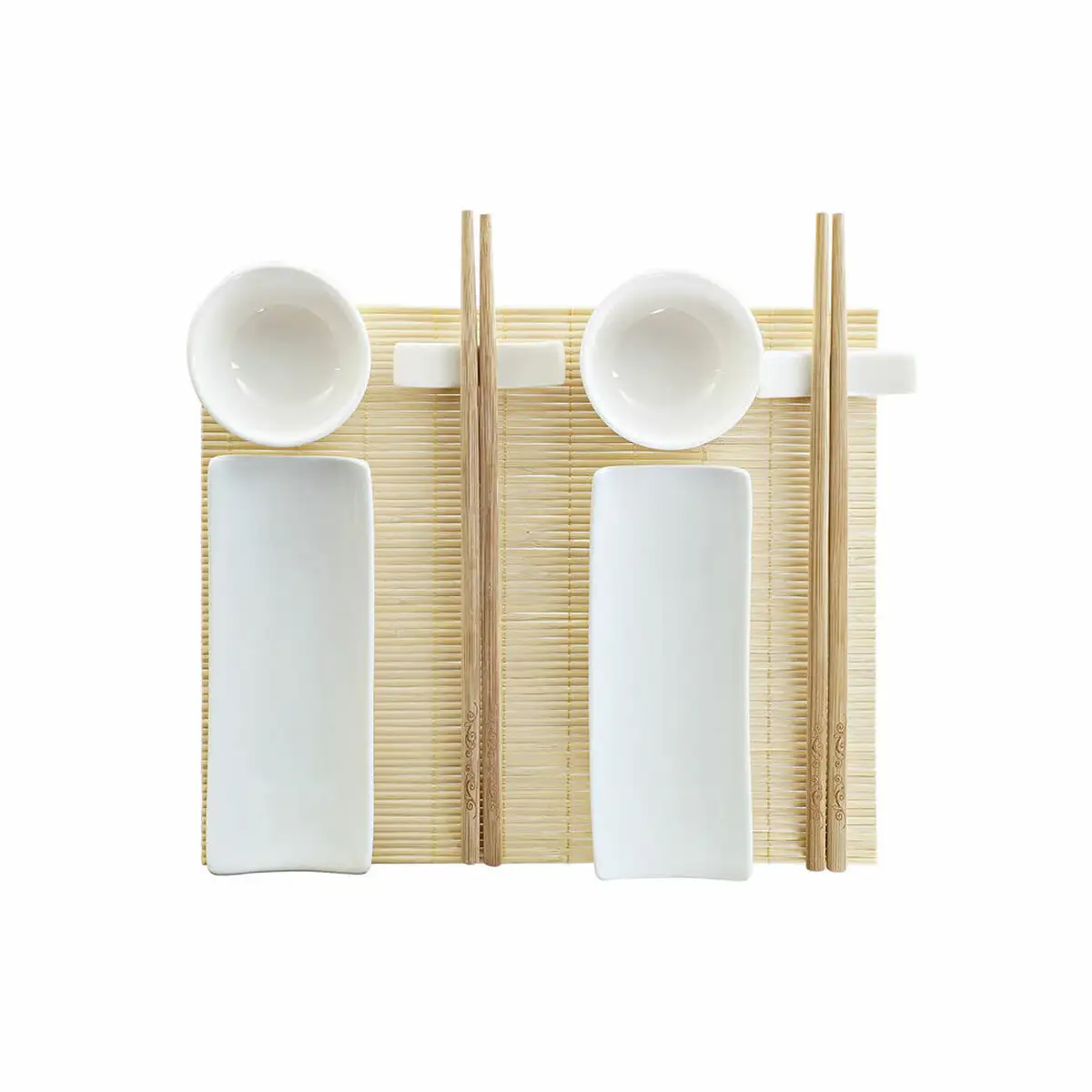 Set de sushi dkd home decor bambou gres blanc naturel oriental 28 5 x 19 5 x 3 3 cm 9 pieces 28 5 x 19 5 x 3 3 cm _5997. DIAYTAR SENEGAL - Votre Passage vers l'Élégance Abordable. Explorez notre collection où chaque produit est choisi pour sa qualité et son accessibilité, incarnant ainsi l'essence du Sénégal.