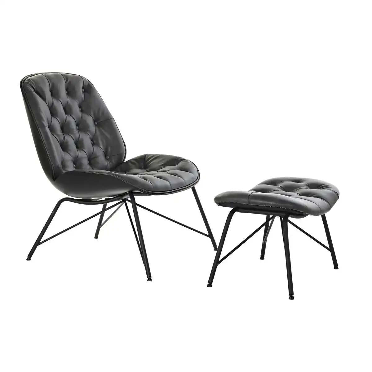 Siege dkd home decor 69 x 76 x 85 cm noir metal polyurethane gris fonce_1273. DIAYTAR SENEGAL - L'Art de Vivre avec Authenticité. Explorez notre gamme de produits artisanaux et découvrez des articles qui apportent une touche unique à votre vie.