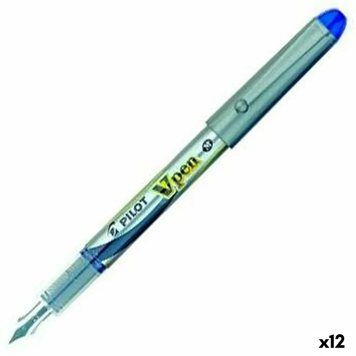 stylo à encre liquide Pilot V Pen Jetable Stylo Calligraphique Bleu Acier  0,4 mm (12 Unités) - DIAYTAR SÉNÉGAL