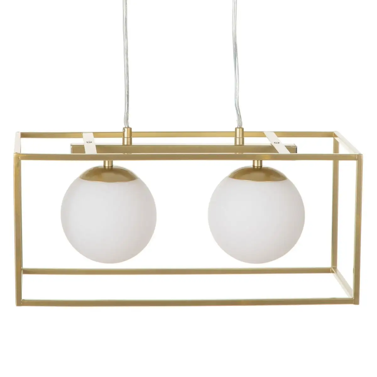 Suspension 45 x 20 x 20 cm verre dore metal blanc_3875. DIAYTAR SENEGAL - Où la Mode et le Confort se Rencontrent. Plongez dans notre univers de produits et trouvez des articles qui vous habillent avec style et aisance.