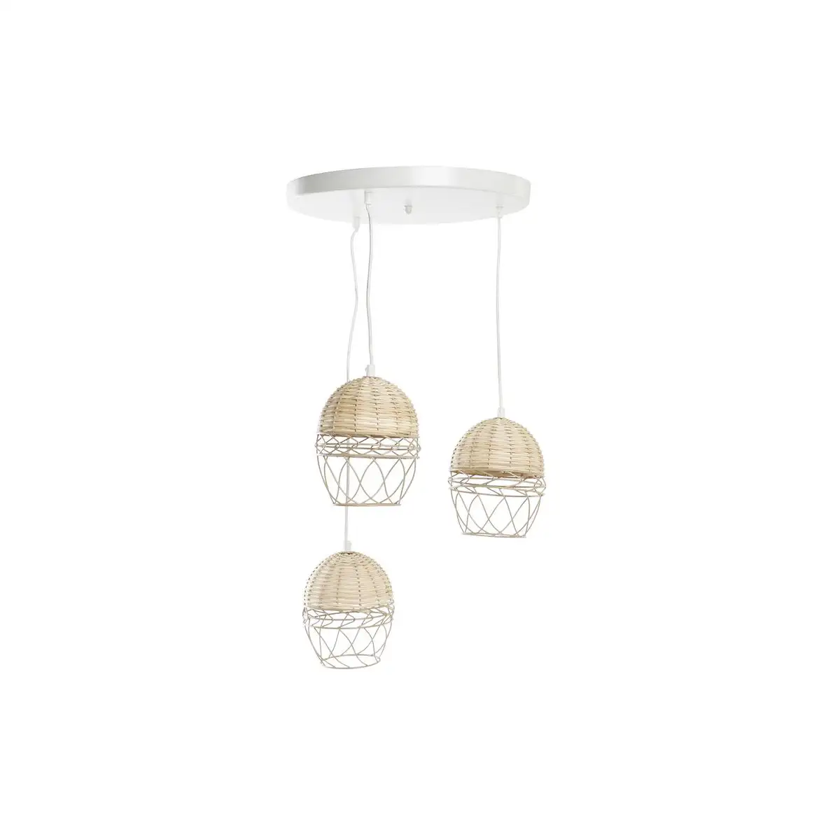 Suspension dkd home decor blanc marron clair 220 v 50 w 38 x 38 x 75 cm _2675. DIAYTAR SENEGAL - L'Art de Vivre en Couleurs. Découvrez notre boutique en ligne et trouvez des produits qui ajoutent une palette vibrante à votre quotidien.