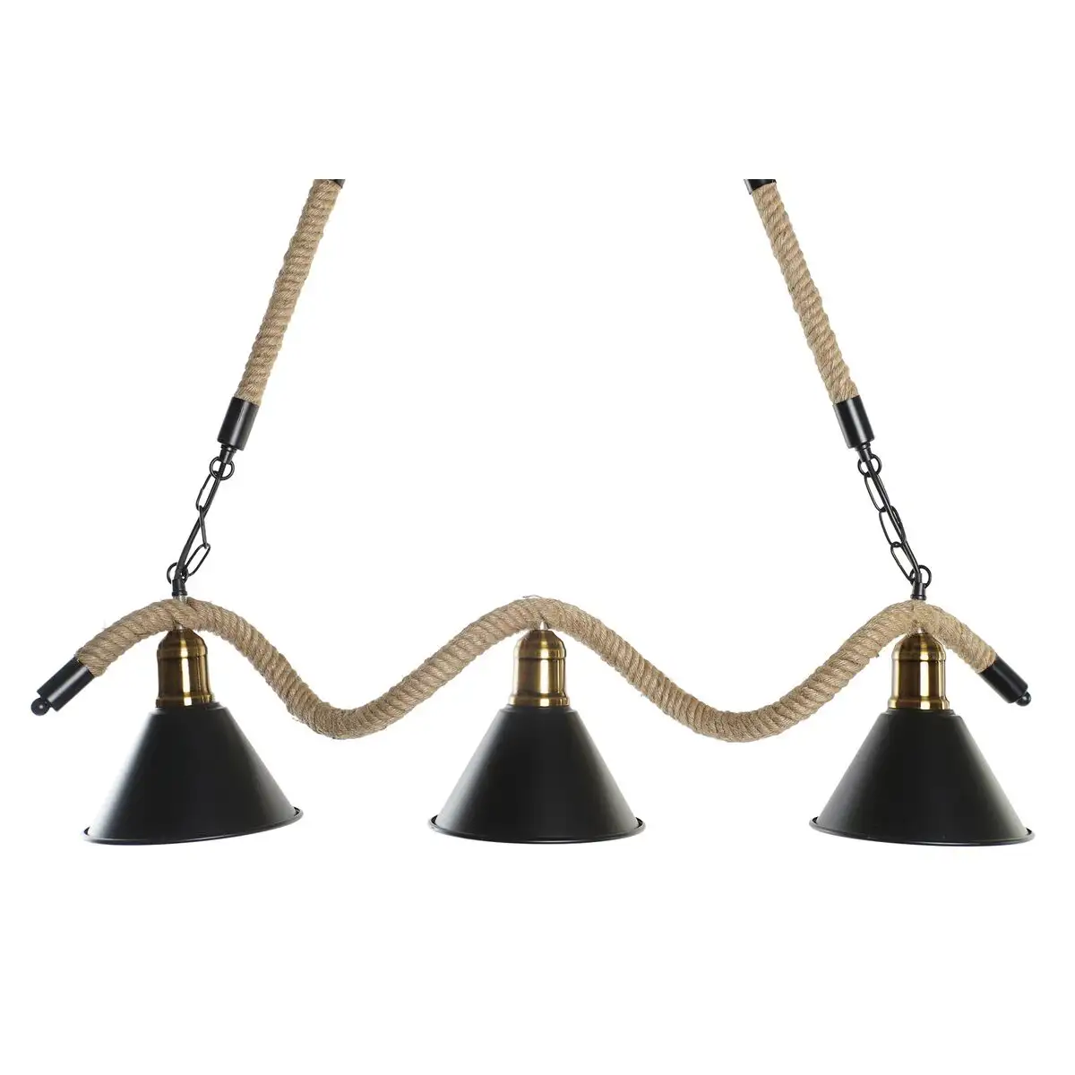 Suspension dkd home decor naturel noir metal corde 50 w 85 x 18 x 20 cm _1052. DIAYTAR SENEGAL - Où Choisir est une Célébration de l'Artisanat. Explorez notre boutique en ligne et choisissez des articles qui incarnent l'art et le savoir-faire du Sénégal.