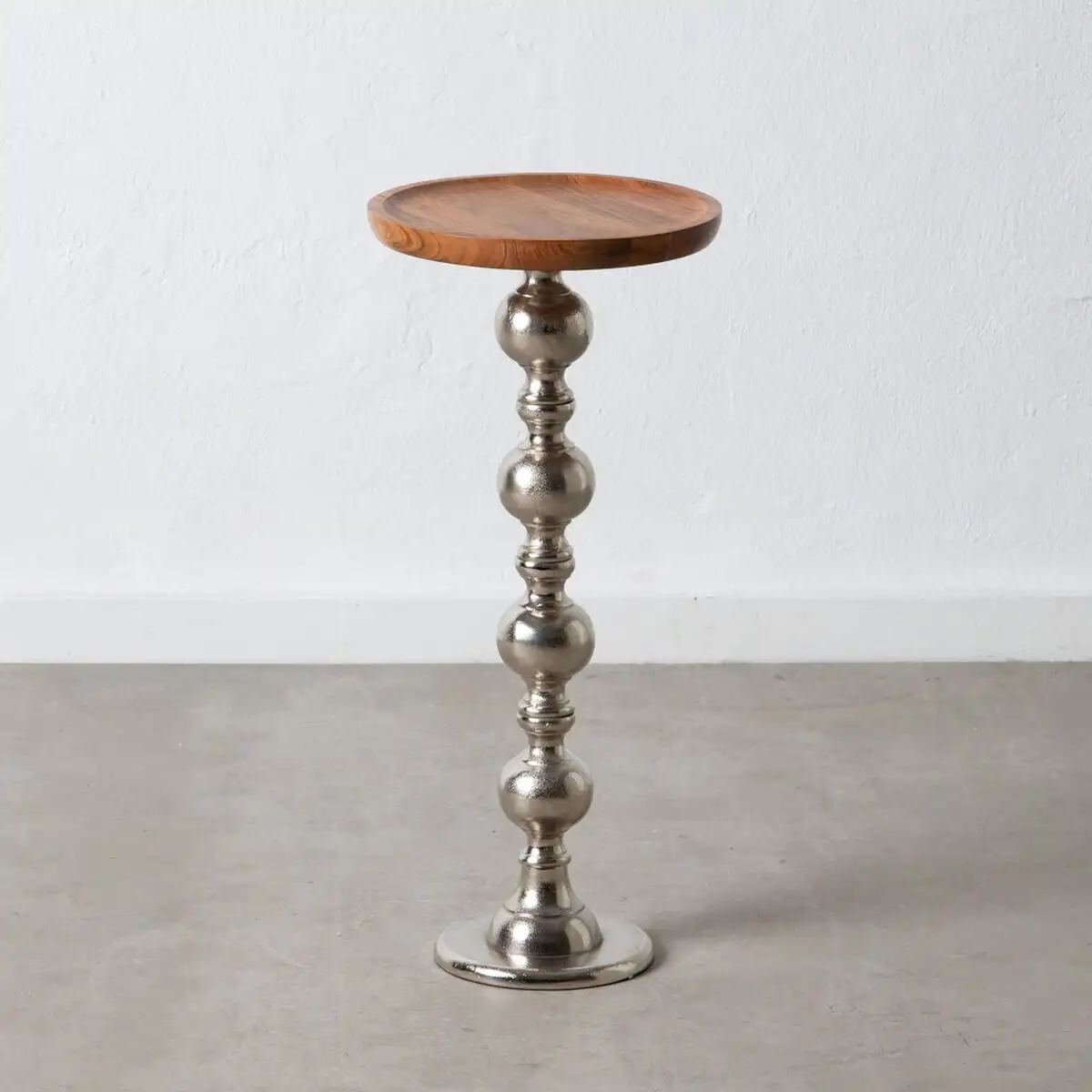 Table d appoint 30 x 30 x 66 5 cm naturel bois argent aluminium_9315. Bienvenue sur DIAYTAR SENEGAL - Votre Évasion Shopping Personnalisée. Parcourez notre collection unique et trouvez des articles qui reflètent votre style et votre individualité.