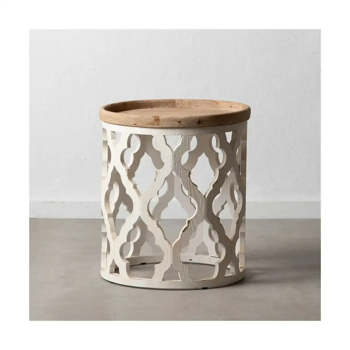 Table d appoint 50 x 50 x 56 cm naturel blanc bois d epicea bois mdf_2053. DIAYTAR SENEGAL - Où Chaque Produit a son Histoire à Raconter. Parcourez notre catalogue et découvrez des articles qui portent en eux la passion et l'histoire du Sénégal.