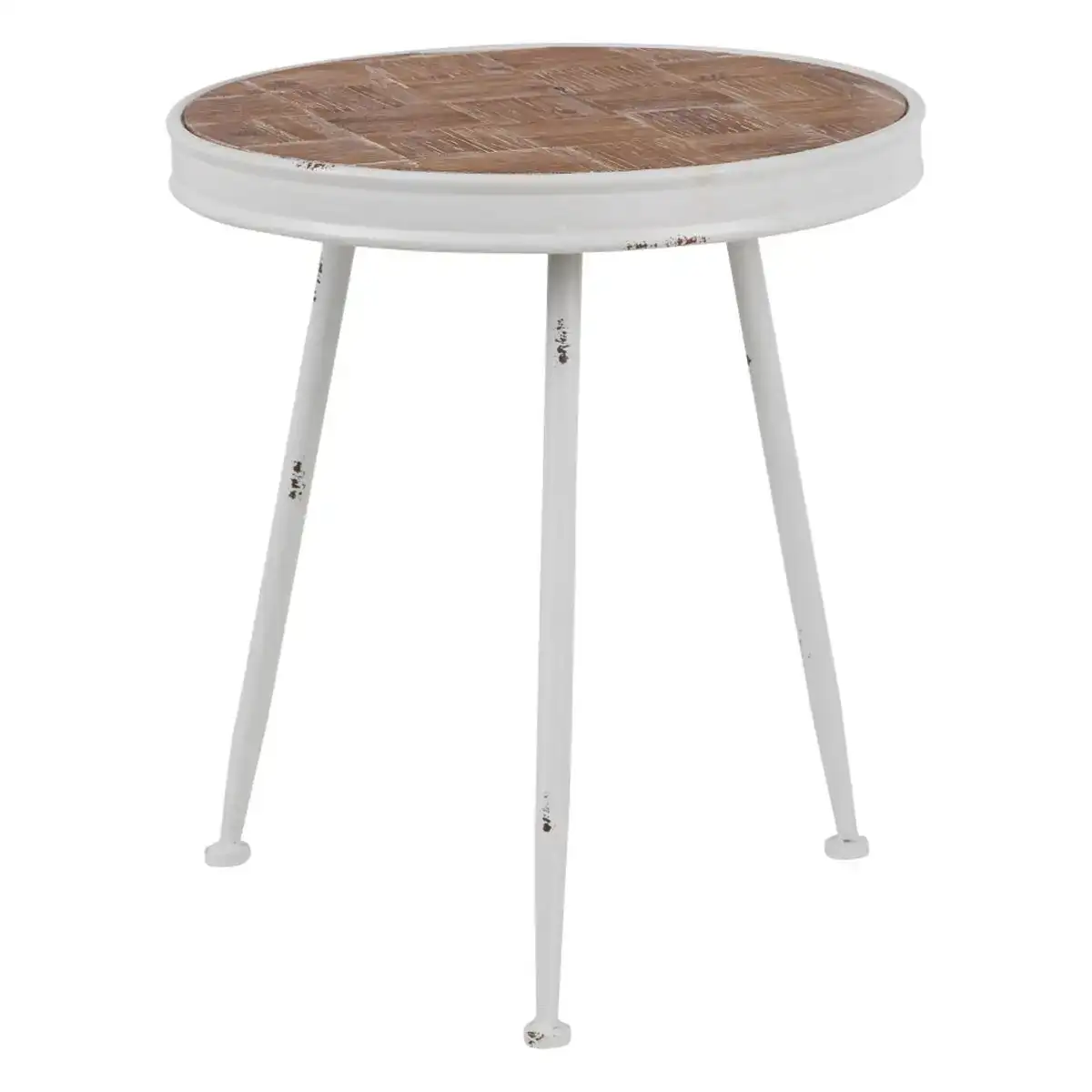Table d appoint 50 x 50 x 56 cm naturel metal blanc_5698. Découvrez DIAYTAR SENEGAL - Là où Votre Shopping Prend Vie. Plongez dans notre vaste sélection et trouvez des produits qui ajoutent une touche spéciale à votre quotidien.