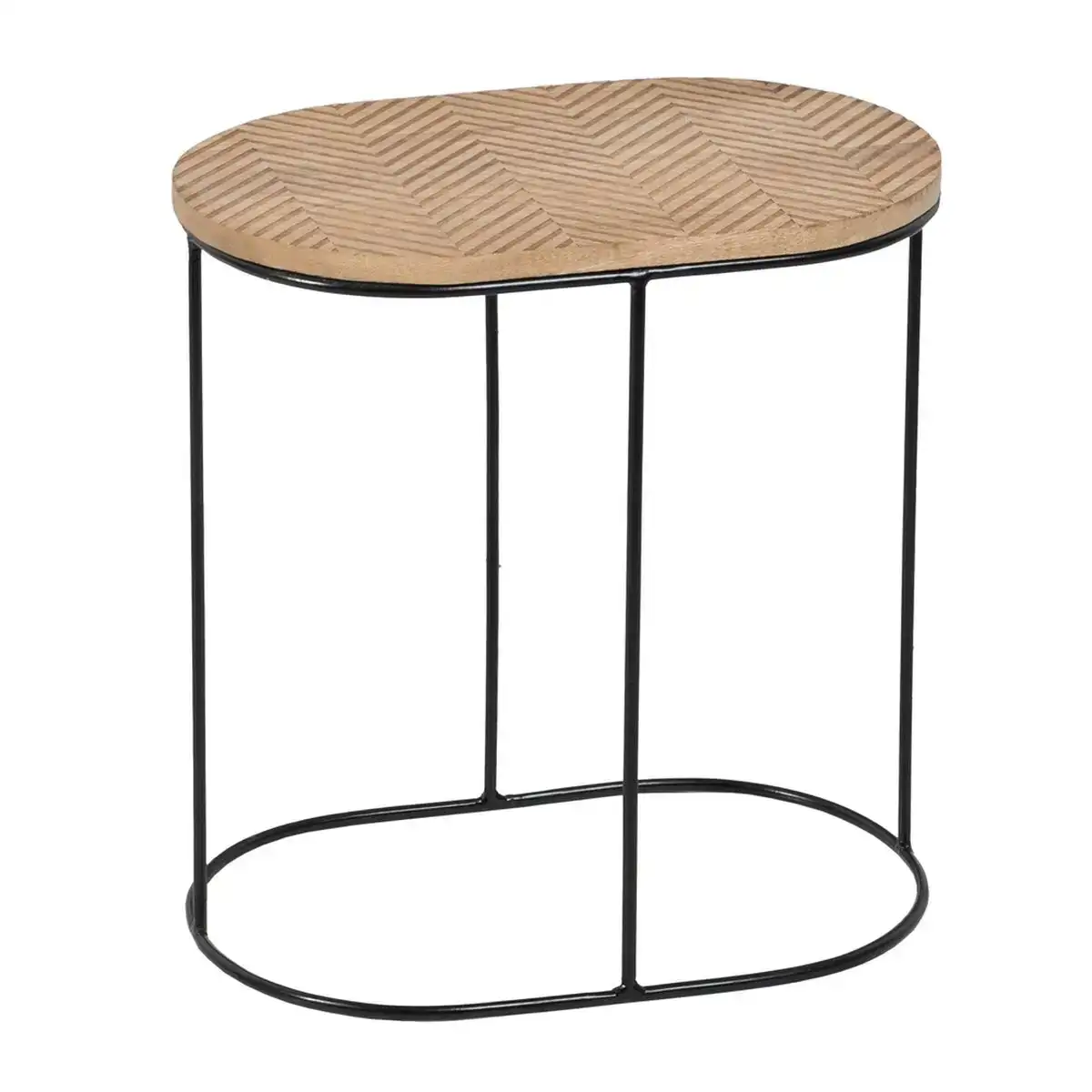 Table d appoint 60 x 39 5 x 60 cm naturel noir metal bois 2 unites _4578. DIAYTAR SENEGAL - Où Choisir est un Acte d'Amour pour le Sénégal. Explorez notre boutique en ligne et choisissez des articles qui célèbrent la culture et l'artisanat du pays.