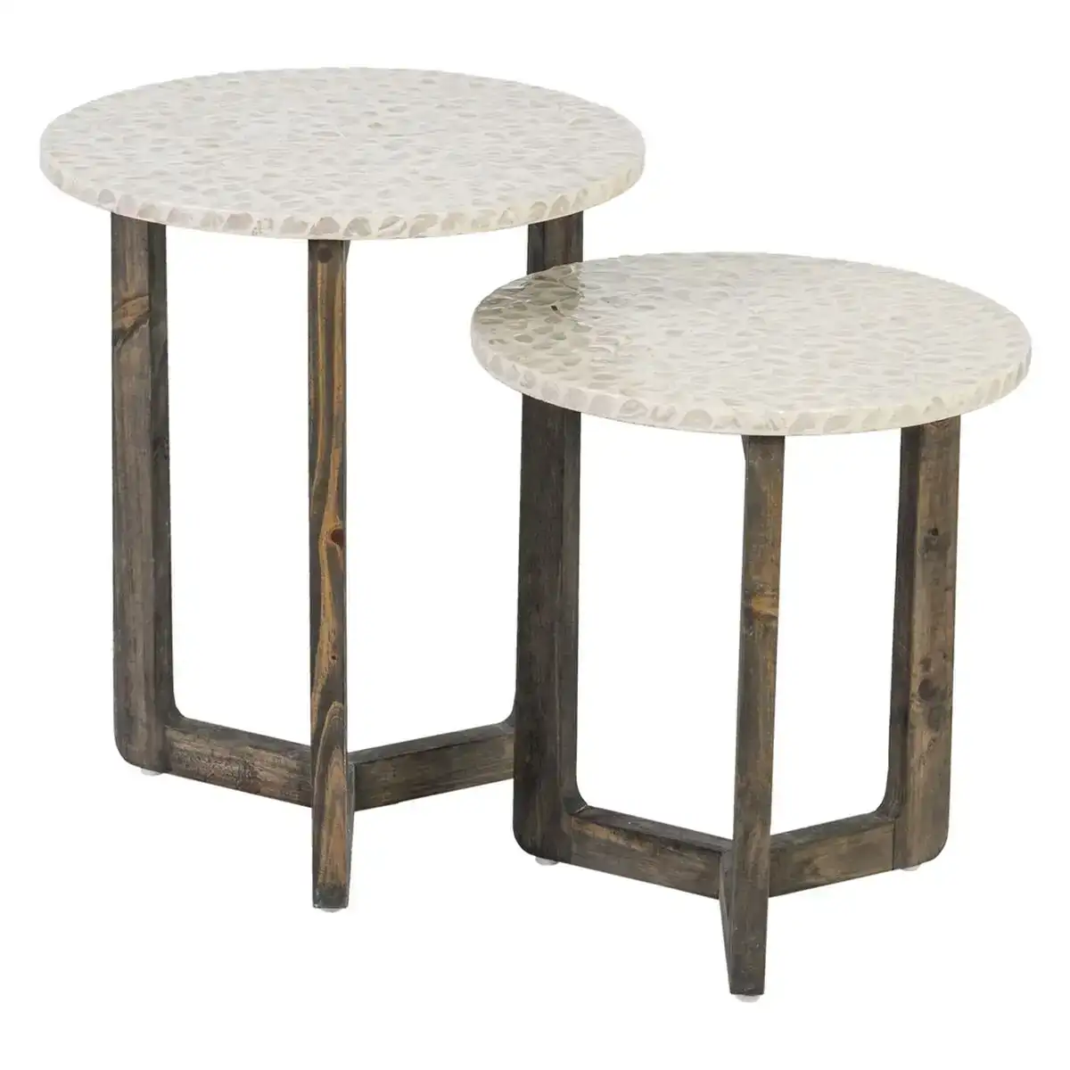 Table d appoint beige marron nacre noire 40 x 40 x 45 cm bois mdf_3944. DIAYTAR SENEGAL - Votre Portail Vers l'Élégance Accessible. Parcourez notre boutique en ligne pour découvrir des produits qui incarnent le luxe à des prix abordables.
