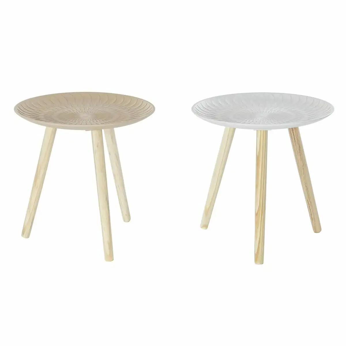 Table d appoint dkd home decor blanc beige bois sapin bois mdf 44 x 44 x 45 cm 2 unites _2202. DIAYTAR SENEGAL - Où Choisir est un Plaisir. Explorez notre boutique en ligne et choisissez parmi des produits de qualité qui satisferont vos besoins et vos goûts.