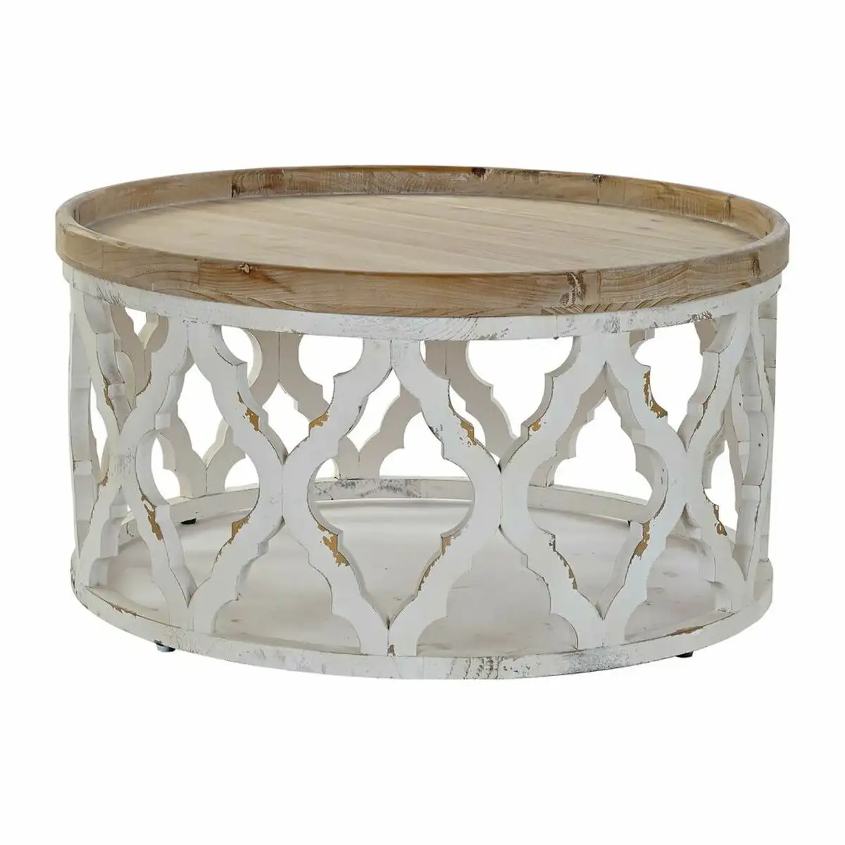 Table d appoint dkd home decor blanc marron clair sapin bois mdf 81 x 81 x 43 5 cm_9071. Entrez dans l'Univers de DIAYTAR SENEGAL - Où l'Innovation Rencontre la Tradition. Explorez notre sélection de produits modernes et traditionnels qui incarnent l'esprit dynamique du Sénégal.