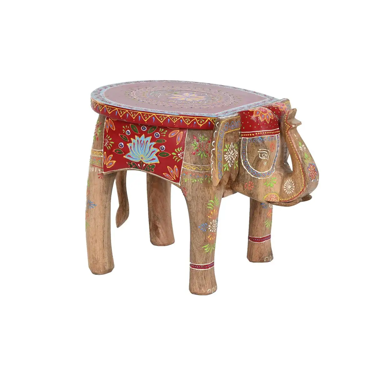 Table d appoint dkd home decor elephant multicouleur bois bois de manguier 48 x 35 5 x 36 8 cm_1704. DIAYTAR SENEGAL - Où Choisir est un Acte d'Amour pour le Sénégal. Explorez notre boutique en ligne et choisissez des articles qui célèbrent la culture et l'artisanat du pays.