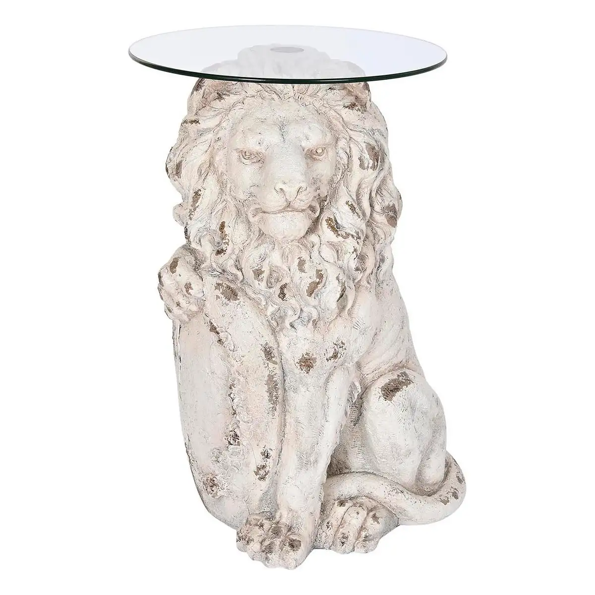 Table d appoint dkd home decor lion 52 x 44 x 72 cm verre gris metal blanc magnesium_6613. DIAYTAR SENEGAL - Votre Paradis Shopping au Cœur du Sénégal. Explorez notre boutique en ligne et découvrez des produits conçus pour enchanter chaque aspect de votre vie.