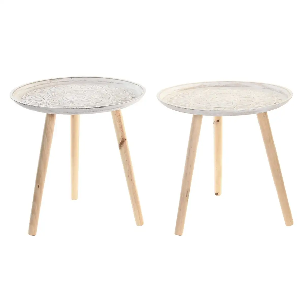 Table d appoint dkd home decor marron blanc pin bois mdf 44 x 44 x 43 cm 2 unites _4535. Votre Destination de Choix: DIAYTAR SENEGAL - Où l'Authenticité Rencontre la Commodité. Faites l'expérience de magasiner en ligne pour des articles qui incarnent la richesse culturelle et la modernité du Sénégal.