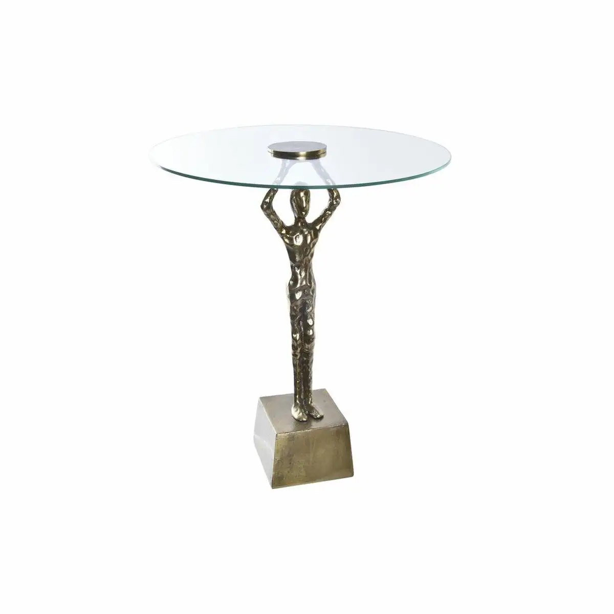 Table d appoint dkd home decor verre dore aluminium 46 x 46 x 57 cm_6393. DIAYTAR SENEGAL - Où Choisir est un Acte d'Amour pour le Sénégal. Explorez notre boutique en ligne et choisissez des articles qui célèbrent la culture et l'artisanat du pays.