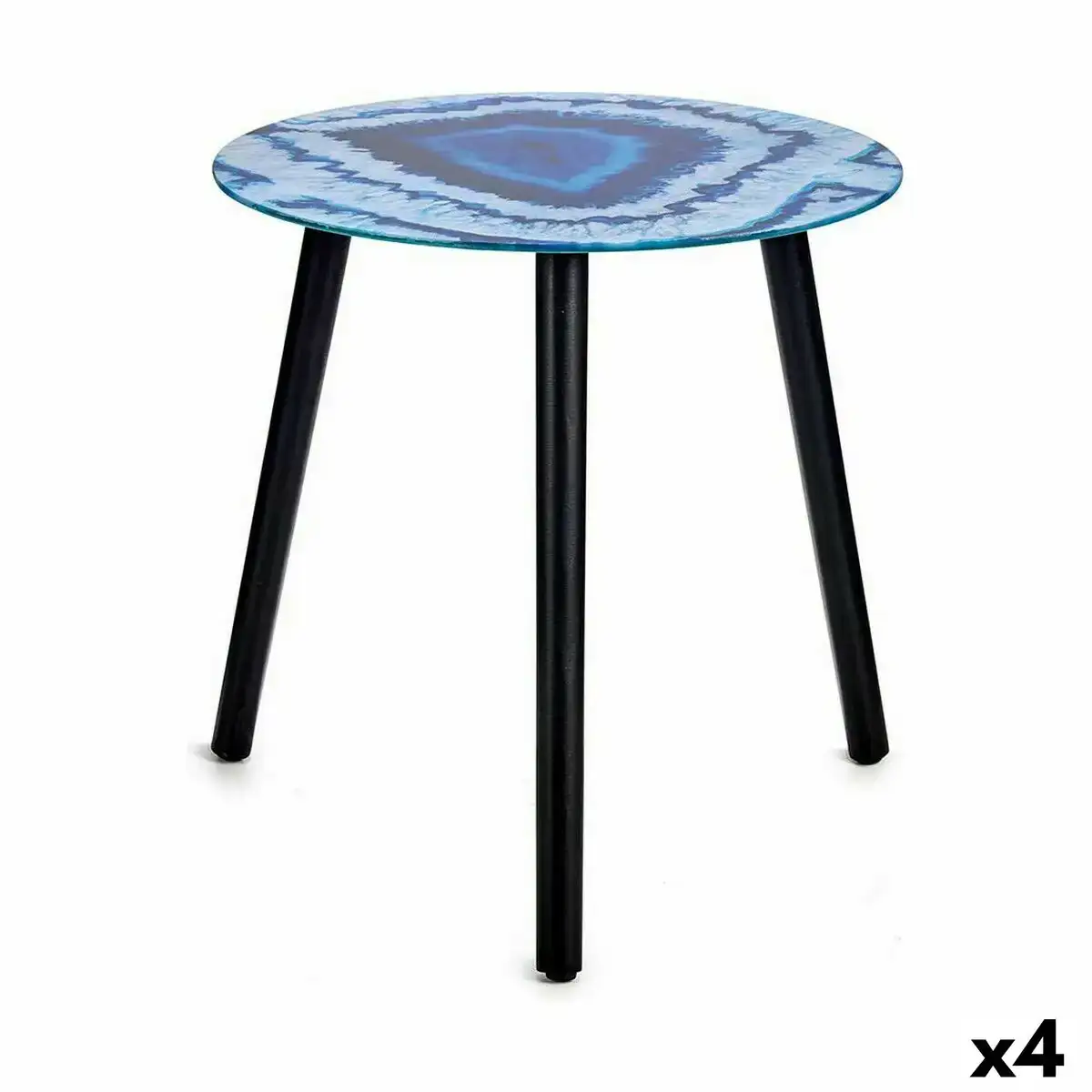 Table d appoint marbre bleu noir verre 40 x 41 5 x 40 cm 4 unites _5029. DIAYTAR SENEGAL - Là où les Possibilités sont Infinies. Parcourez nos catégories et laissez-vous séduire par des produits qui enrichiront votre quotidien, du pratique à l'esthétique.