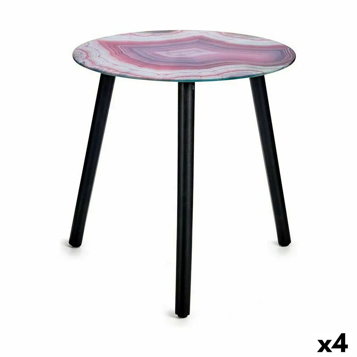 Table d appoint marbre noir rose verre 40 x 41 5 x 40 cm 4 unites _8730. DIAYTAR SENEGAL - Votre Portail Vers l'Élégance Accessible. Parcourez notre boutique en ligne pour découvrir des produits qui incarnent le luxe à des prix abordables.