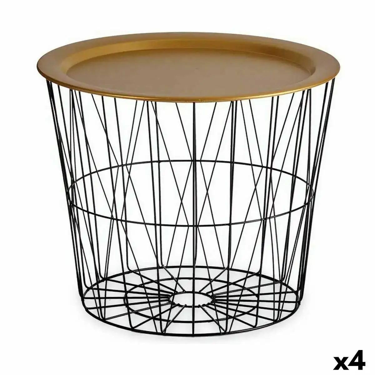 Table d appoint noir dore metal 52 x 40 x 52 cm 4 unites _9468. DIAYTAR SENEGAL - Où Choisir est une Célébration de l'Artisanat. Explorez notre boutique en ligne et choisissez des articles qui incarnent l'art et le savoir-faire du Sénégal.
