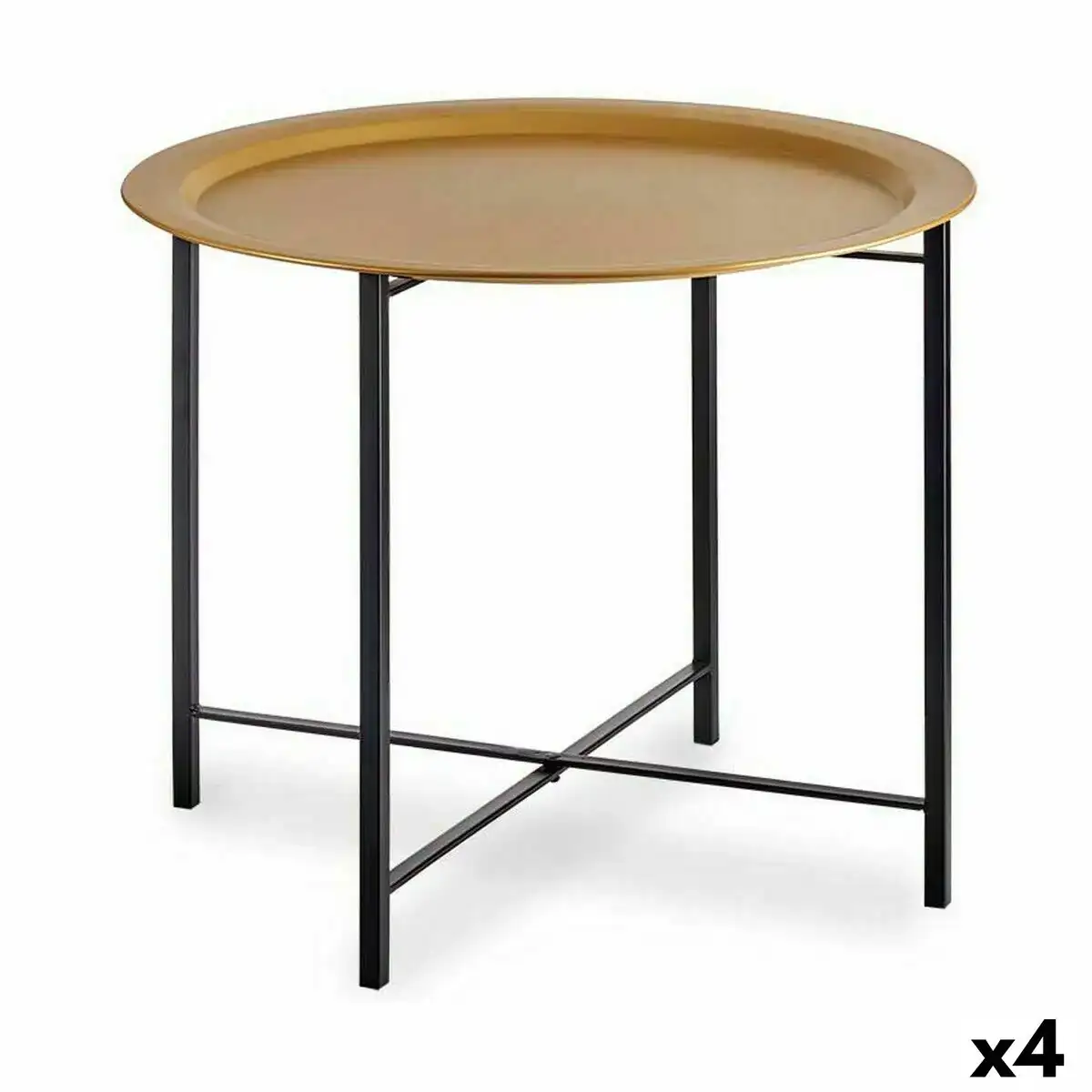 Table d appoint noir dore metal 62 x 48 5 x 62 cm 4 unites _2085. DIAYTAR SENEGAL - Où Choisir est un Acte d'Amour pour le Sénégal. Explorez notre boutique en ligne et choisissez des articles qui célèbrent la culture et l'artisanat du pays.