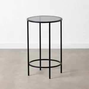Table d appoint verre noir metal 40 x 40 x 65 cm_6972. DIAYTAR SENEGAL - Votre Destinée Shopping Personnalisée. Plongez dans notre boutique en ligne et créez votre propre expérience de shopping en choisissant parmi nos produits variés.