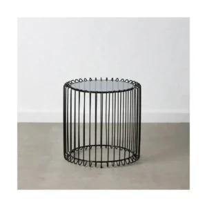 Table d appoint verre noir metal 45 x 45 x 45 cm_7666. DIAYTAR SENEGAL - Où Choisir est une Découverte. Parcourez notre catalogue et trouvez des articles qui éveillent votre curiosité et enrichissent votre expérience shopping.