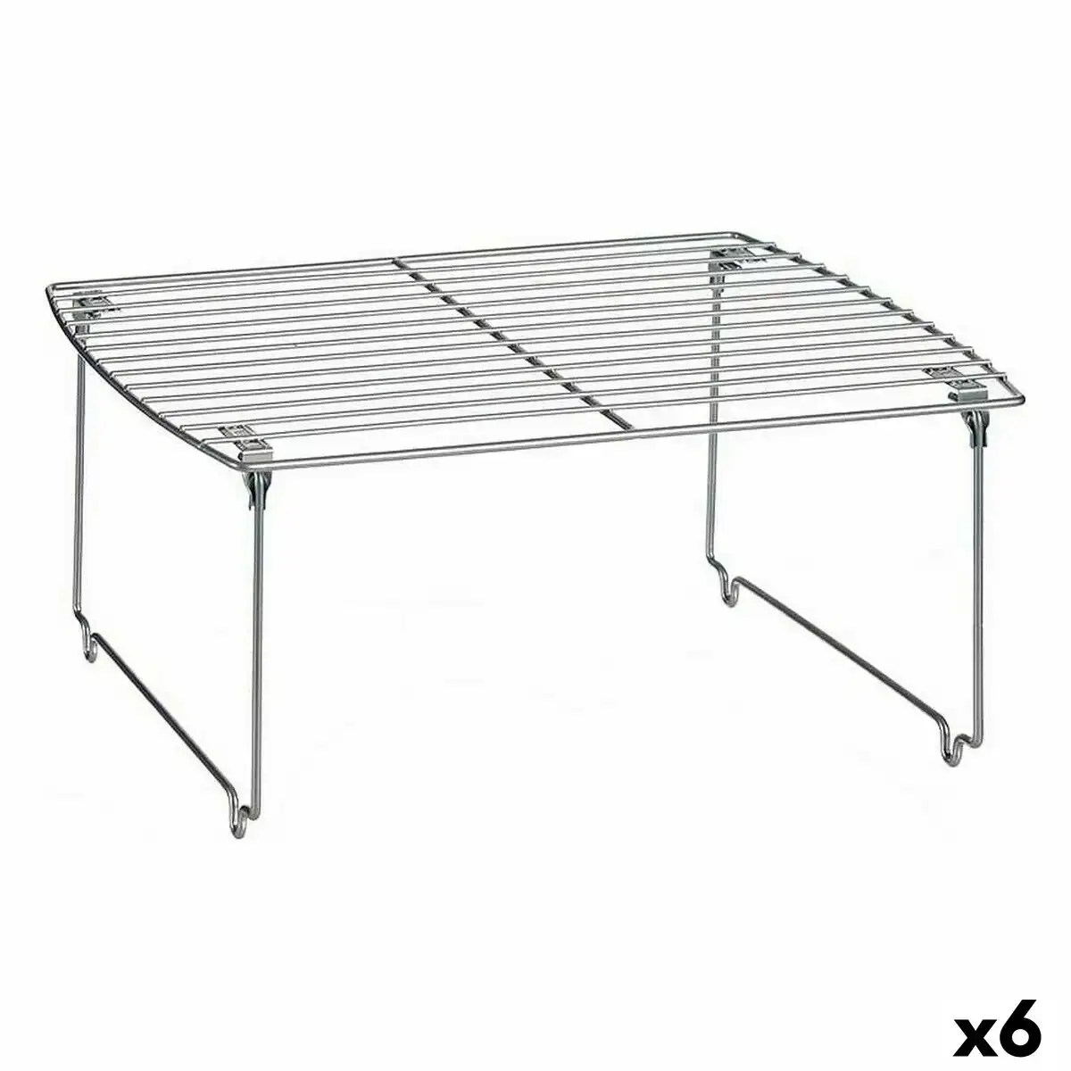 Tablette pliante argente metal 44 x 28 x 19 cm 6 unites _8384. DIAYTAR SENEGAL - Votre Source d'Inspiration Shopping. Parcourez nos rayons et trouvez des articles qui vous inspirent, que ce soit pour votre style, votre maison ou votre vie quotidienne.