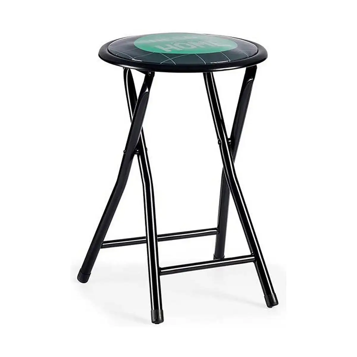 Tabouret pliant home turquoise noir metal pvc 30 x 45 x 30 cm_6467. Bienvenue sur DIAYTAR SENEGAL - Là où le Shopping Devient une Aventure. Explorez notre catalogue et dénichez des trésors qui élargiront votre horizon shopping.