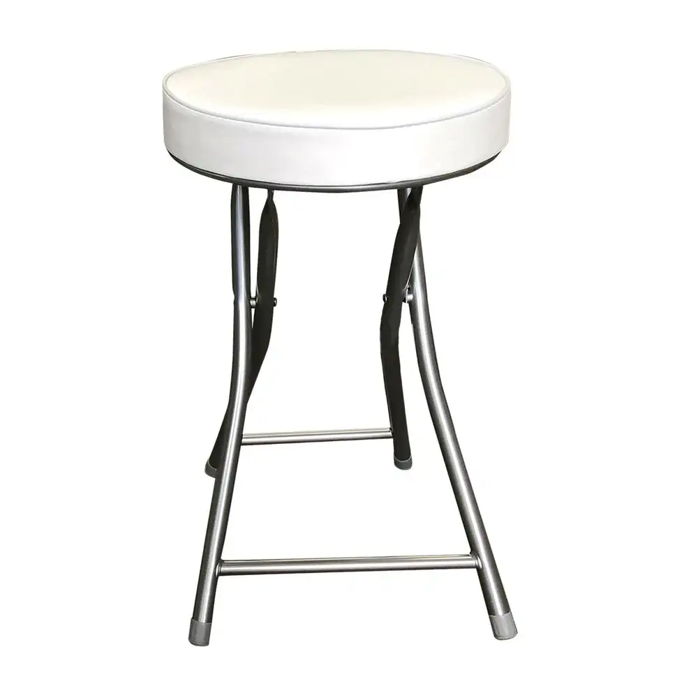 Tabouret pliant versa blanc cuir synthetique 30 x 50 x 30 cm _9687. DIAYTAR SENEGAL - Là où le Shopping devient une Fête des Sens. Plongez dans notre univers et choisissez des produits qui éveillent votre goût pour l'esthétique et l'authenticité.