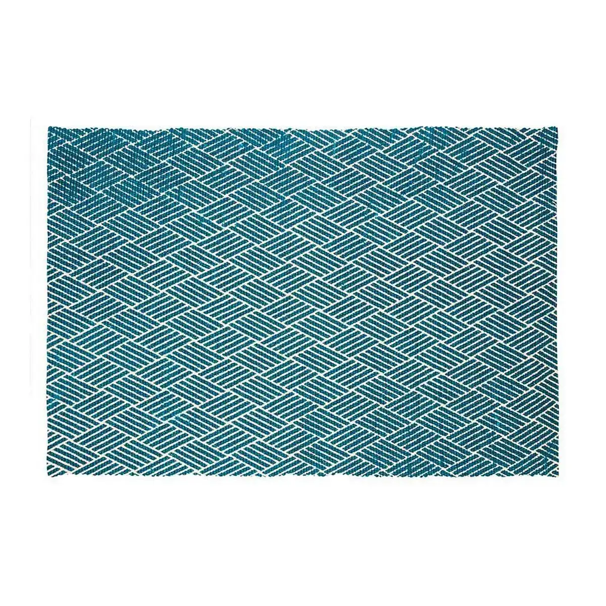 Tapis atmosphera bleu blanc multicouleur 100 coton 60 x 90 cm_5758. DIAYTAR SENEGAL - Là où la Diversité Rencontre la Qualité. Parcourez notre gamme complète et trouvez des produits qui incarnent la richesse et l'unicité du Sénégal.