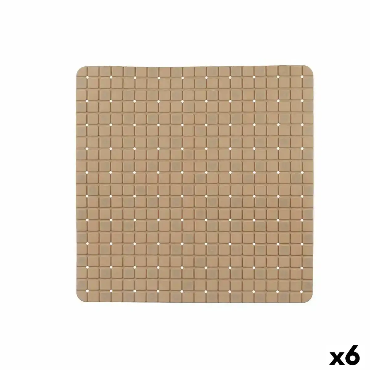 Tapis de douche antiderapant carreaux beige pvc 50 3 x 50 3 x 0 7 cm 6 unites _6830. DIAYTAR SENEGAL - Là où Chaque Achat a du Sens. Explorez notre gamme et choisissez des produits qui racontent une histoire, votre histoire.