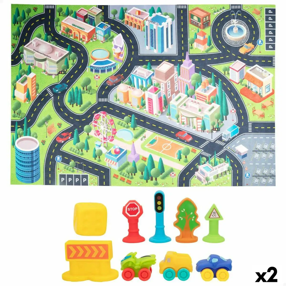 Tapis de jeu colorbaby ville 2 unites _3547. DIAYTAR SENEGAL - L'Art de Vivre le Shopping Authentique. Découvrez notre boutique en ligne et trouvez des produits qui célèbrent la culture et l'héritage du Sénégal.