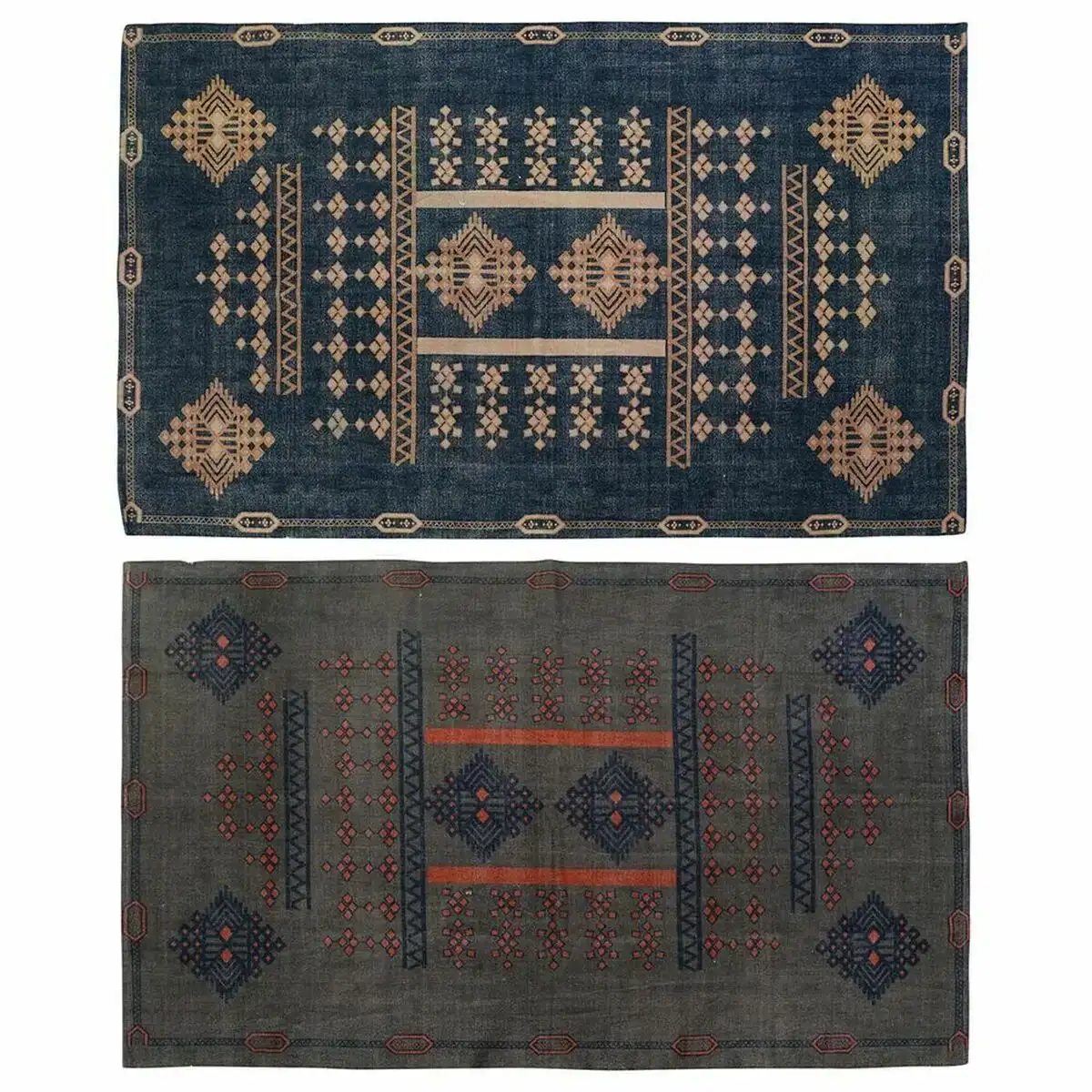 Tapis dkd home decor 160 x 230 x 0 4 cm bleu orange polyester arabe geometrique 2 unites _2543. Bienvenue chez DIAYTAR SENEGAL - Où le Shopping Devient un Voyage. Explorez notre plateforme pour dénicher des produits uniques, racontant l'histoire et l'âme du Sénégal.